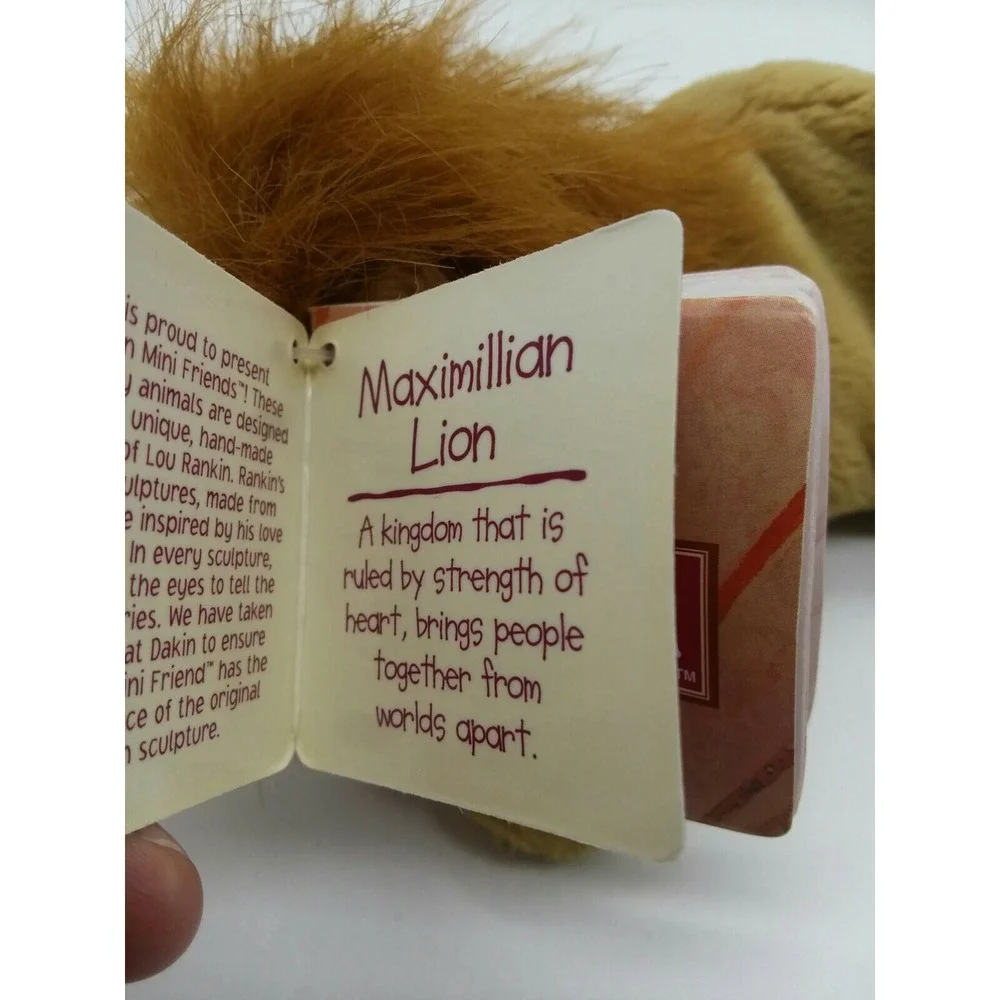 Lou Rankin Dakin Mini Friends Maximillion Lion 10 Inches Brown Paper Tag